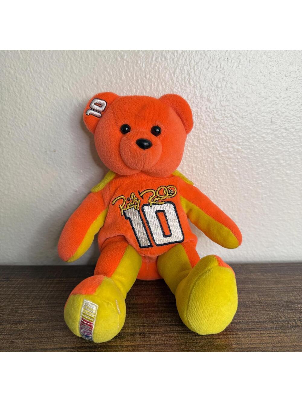Vintage Team Bears Nascar 1999 Ricky Rudd #10 Orange & Yellow Bear